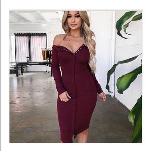 Off Shoulder Knit Dress